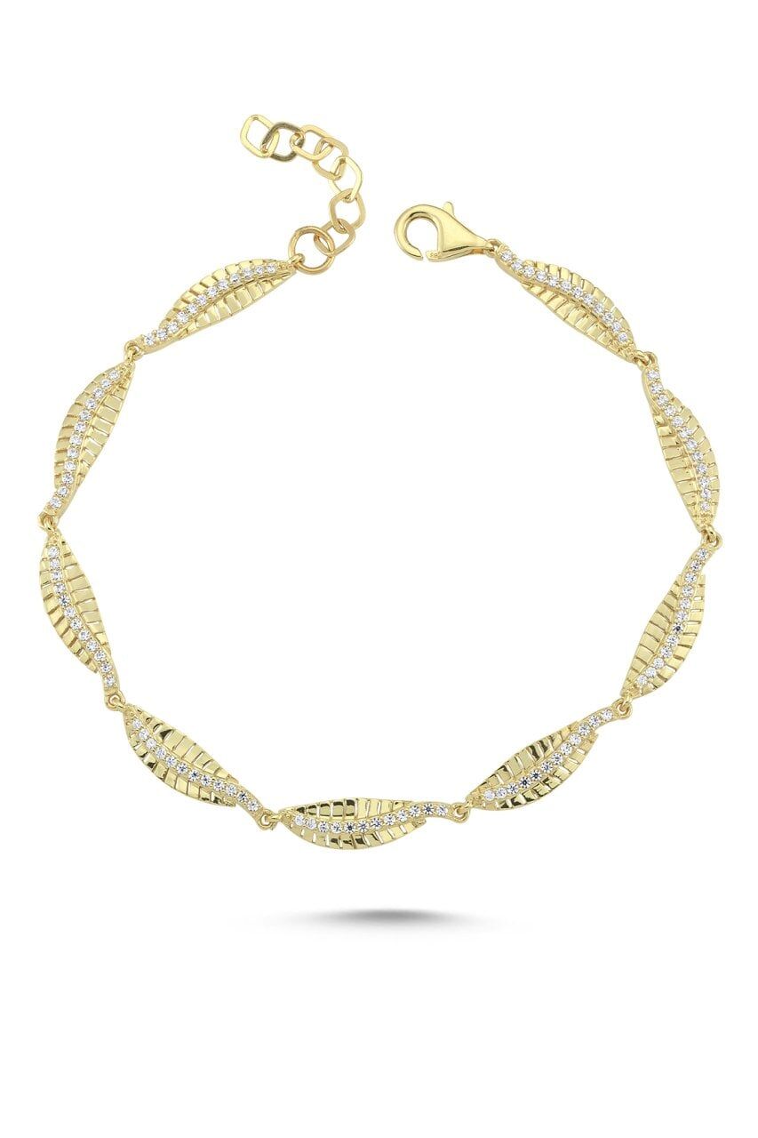 LEAVES BRACELET Pembe Altın