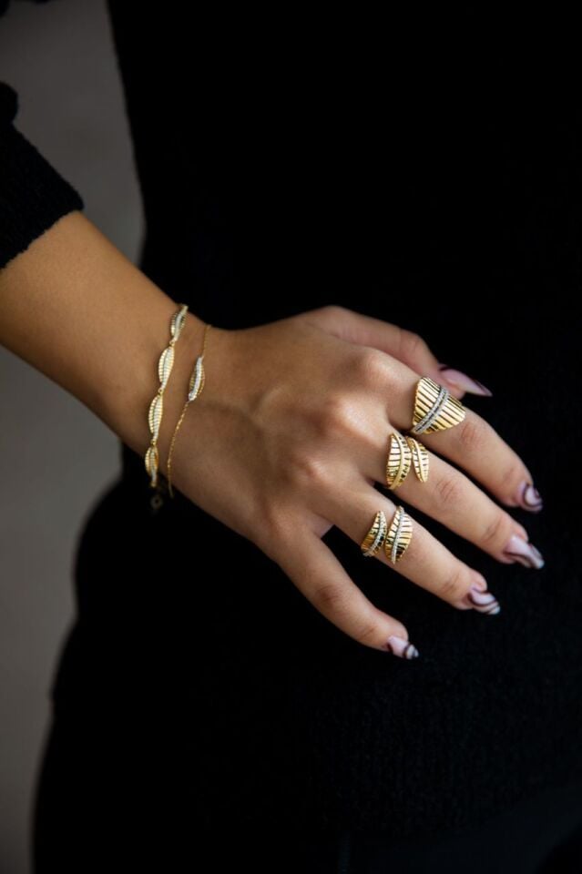LEAVES BRACELET Sarı Altın