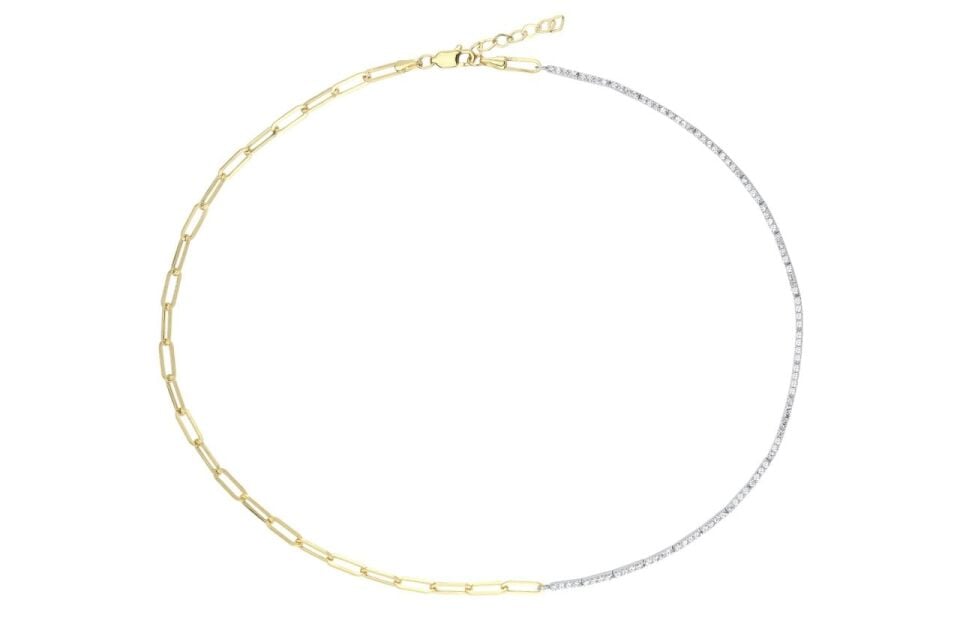 STRIPE NECKLACE Beyaz Altın