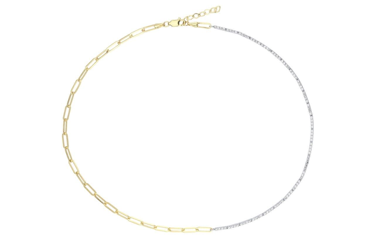 STRIPE NECKLACE Pembe Altın