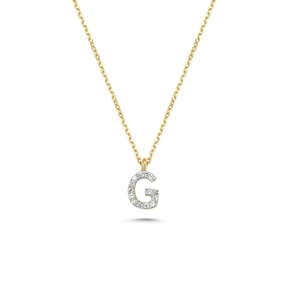 MINI INITIAL NECKLACE/ MINI HARF KOLYE Beyaz Altın - A