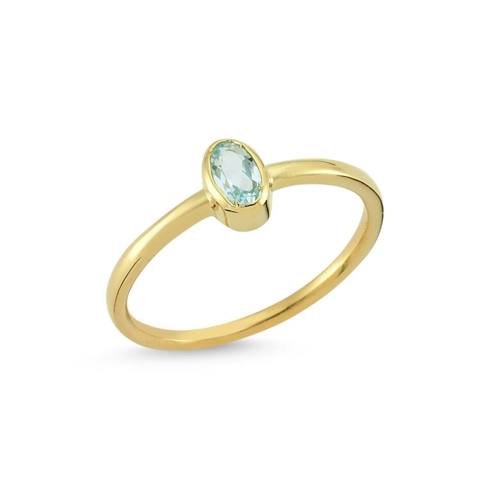 PHI Sarı Altın - Sky Blue Topaz - 17