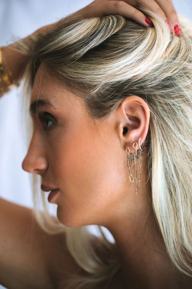 SHORT CHAIN EARRINGS Çift