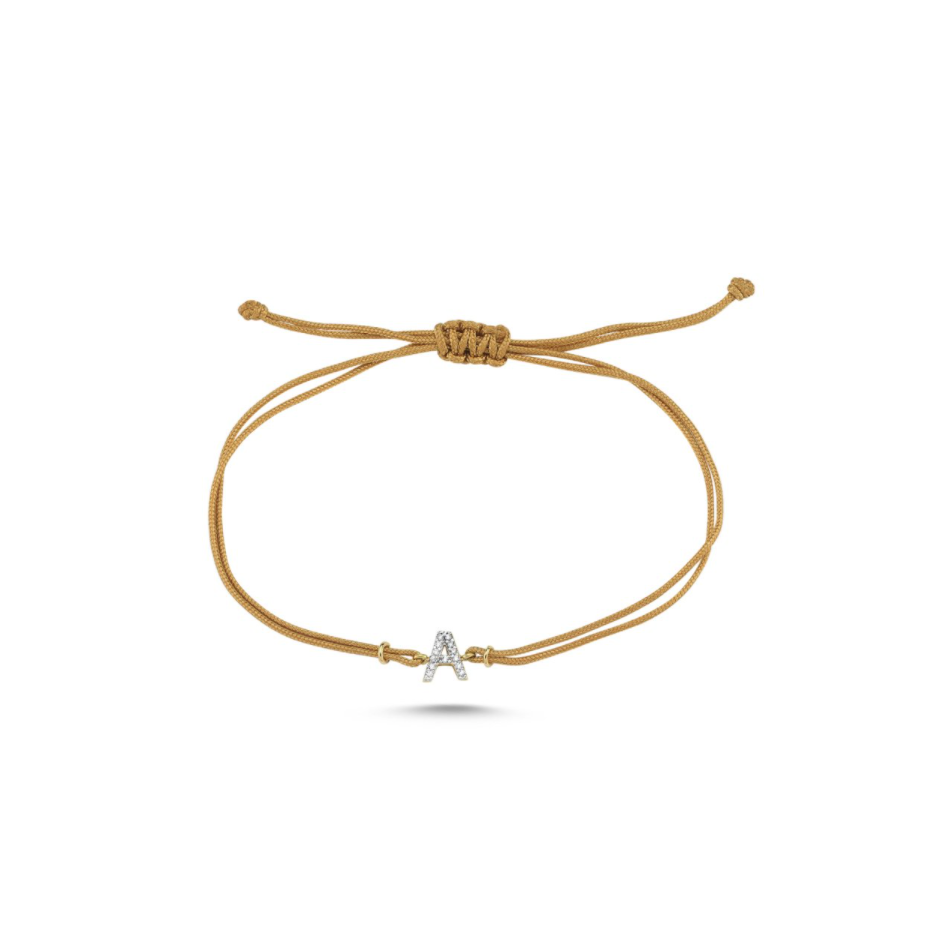İPLİ HARF/INITIAL BİLEKLİK G - Mor