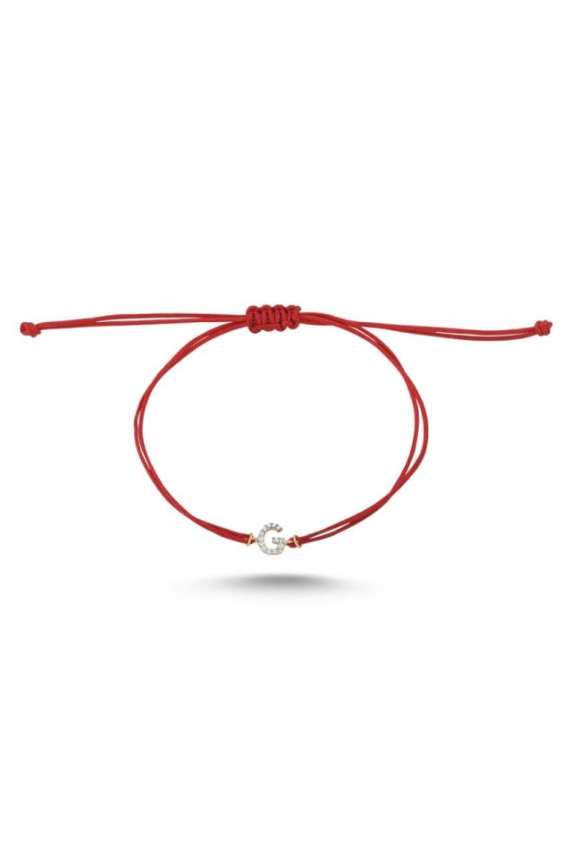 İPLİ HARF/INITIAL BİLEKLİK S - Somon Rengi