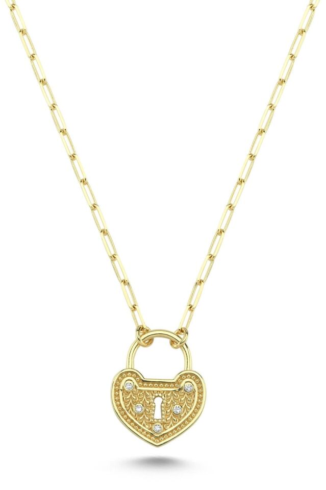 HEART NECKLACE Pembe Altın