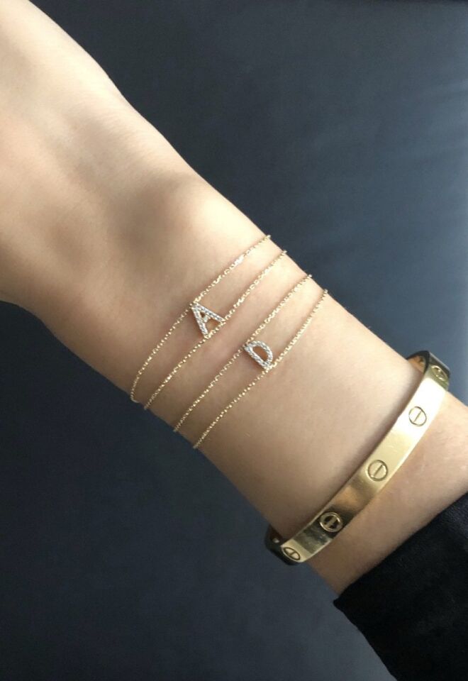 INITIAL BRACELET/ HARF BİLEKLİK Sarı Altın - I