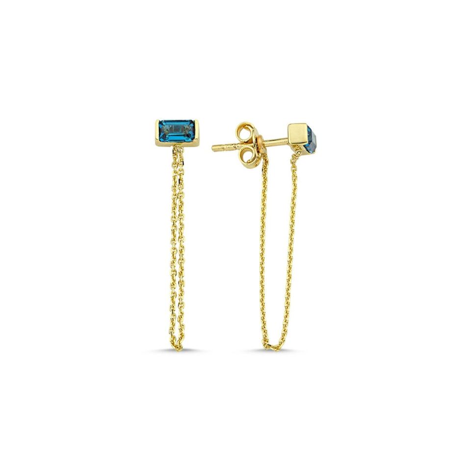 WEI Pembe Altın - London Blue Topaz - Çift
