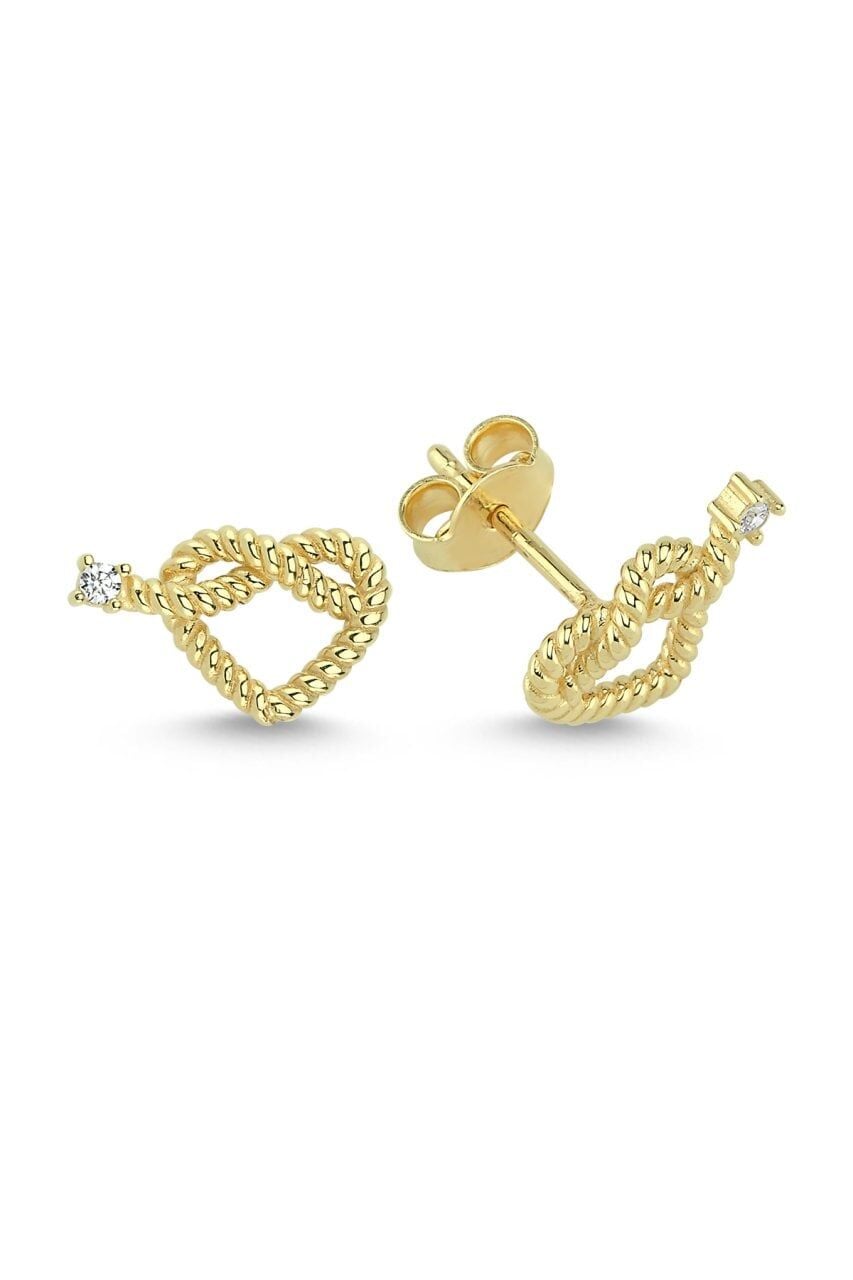 HEART EARRING Beyaz Altın - Tek-Sağ Kulak