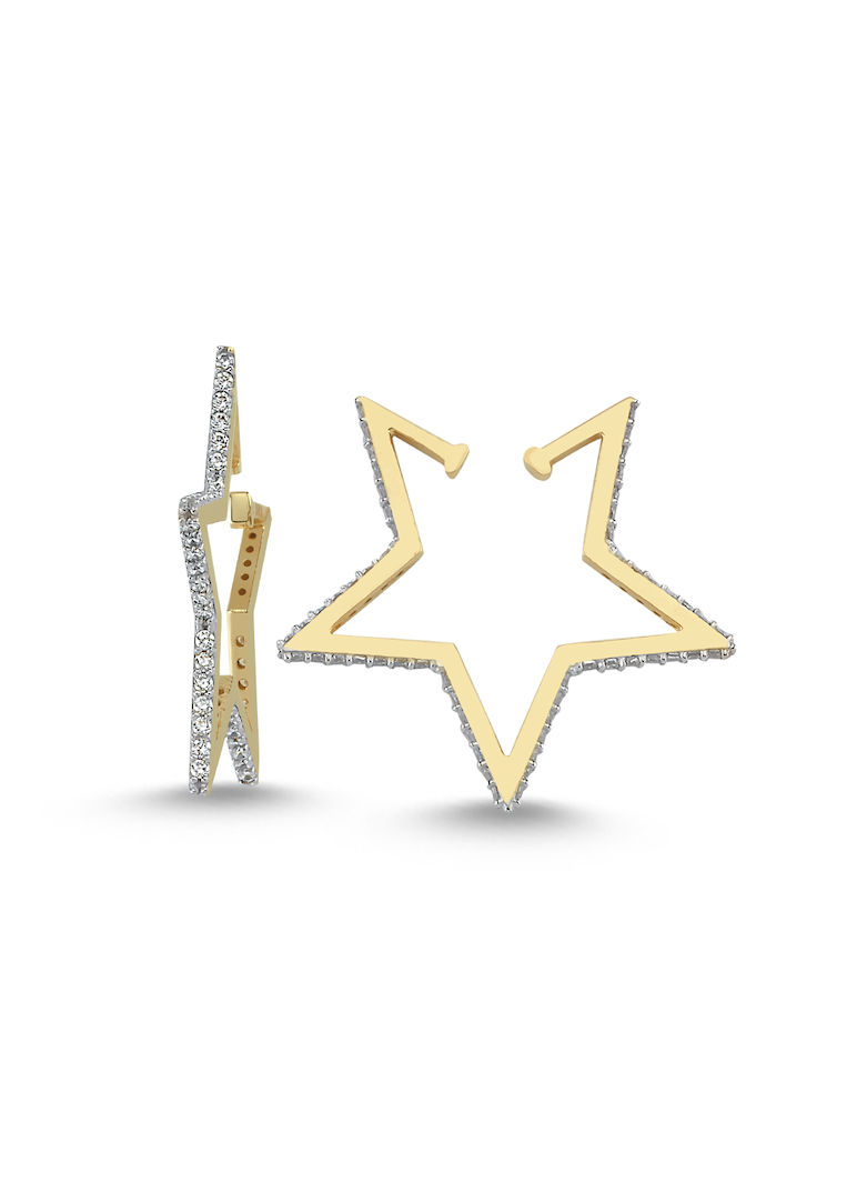STAR EARCUFF Pembe Altın