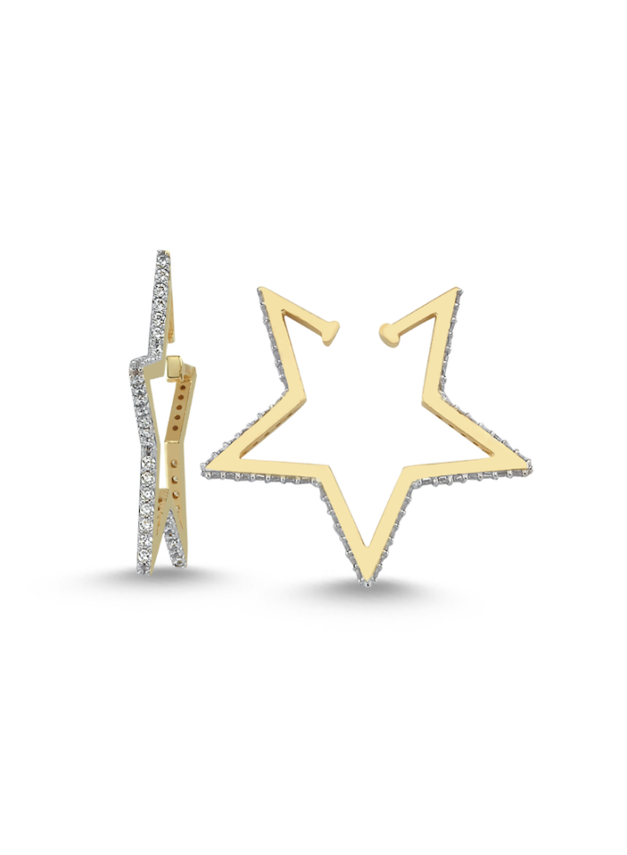 STAR EARCUFF Pembe Altın