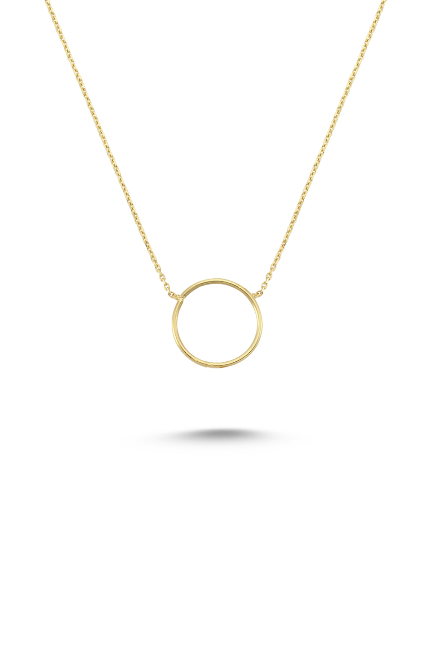 CIRCLE NECKLACE Pembe Altın
