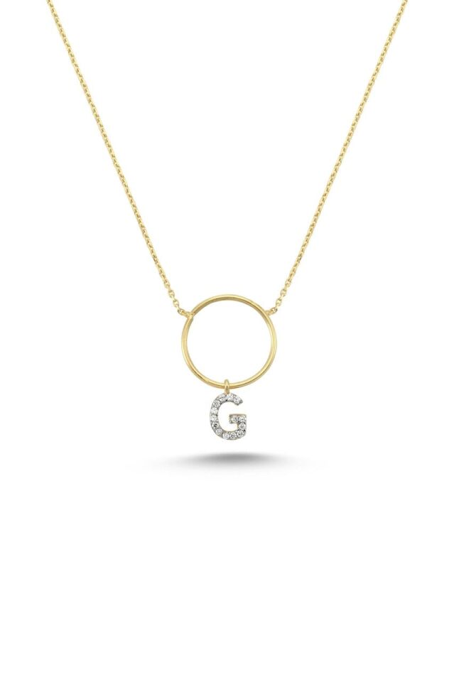 INITIAL NECKLACE/ HARF KOLYE Pembe Altın - C