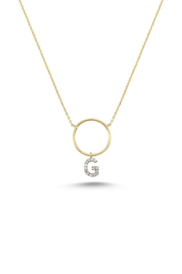 INITIAL NECKLACE/ HARF KOLYE Pembe Altın - D