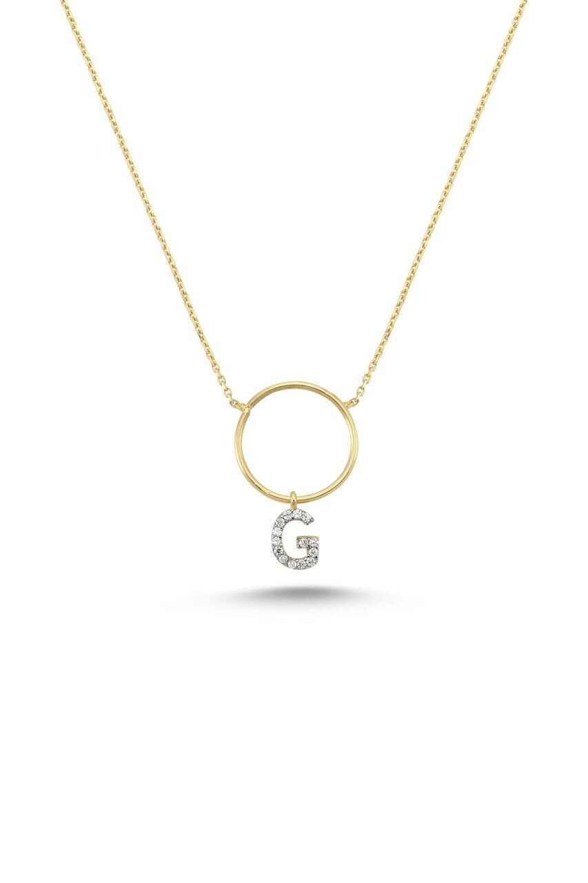 INITIAL NECKLACE/ HARF KOLYE Pembe Altın - M