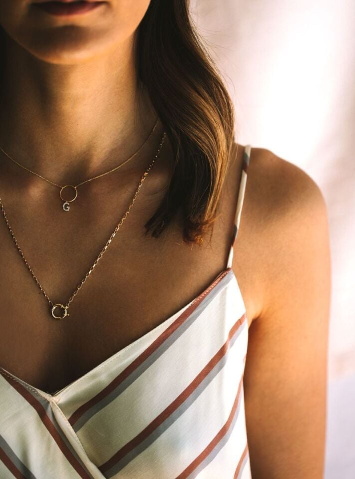 INITIAL NECKLACE/ HARF KOLYE Pembe Altın - S