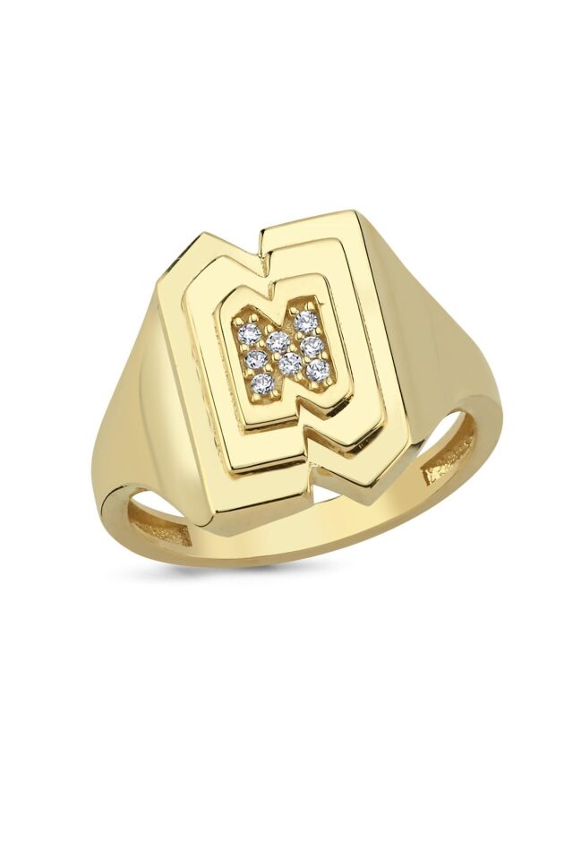 NEW INITIAL RING Sarı Altın - İ - 11