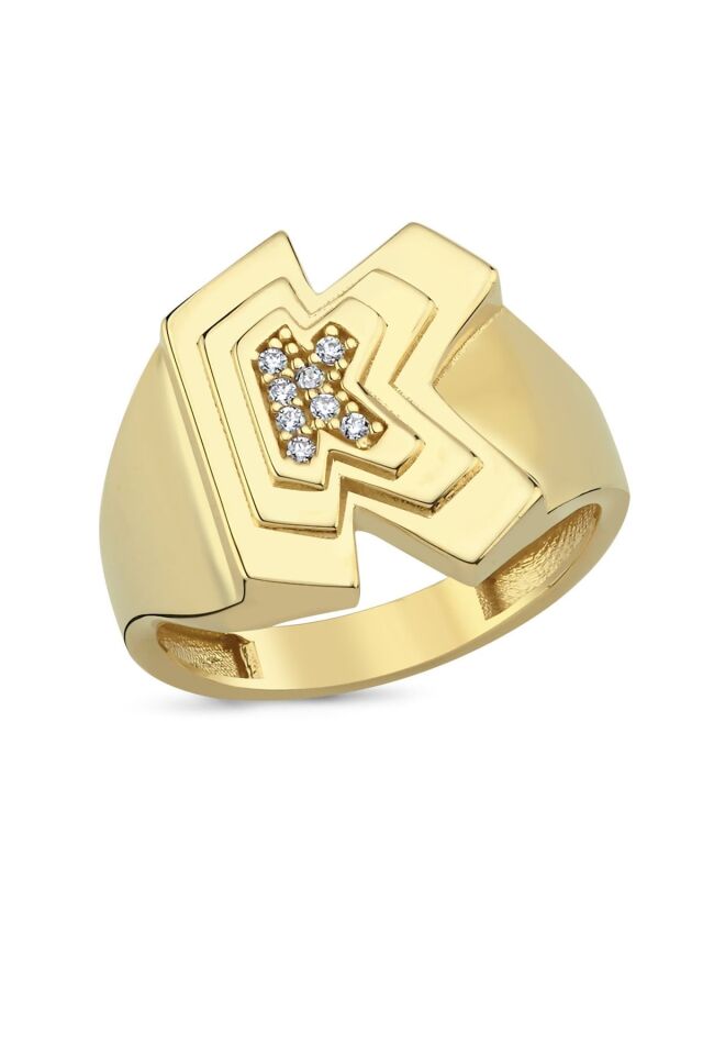 NEW INITIAL RING Sarı Altın - S - 11