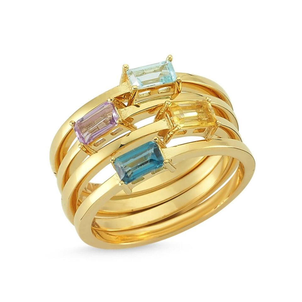 LAMBDA Pembe Altın - Sky Blue Topaz - 15