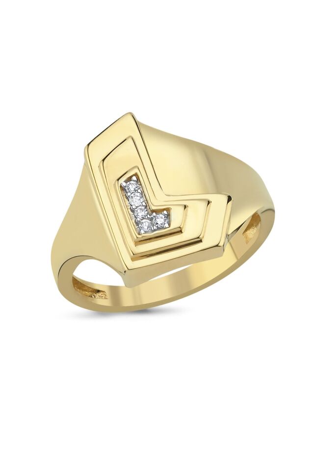 NEW INITIAL RING Sarı Altın - Y - 11