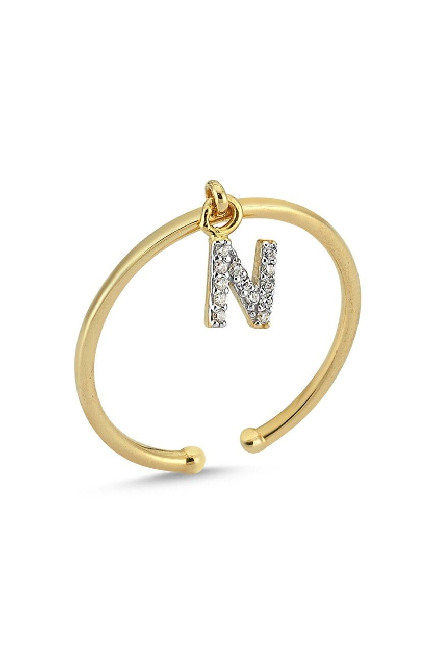 INITIAL RING/ HARF YÜZÜK Pembe Altın - C