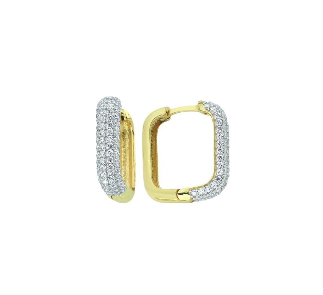 SQUARE PAVE Pembe Altın - Çift
